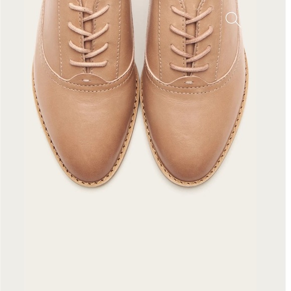 $328 Frye Grace Oxford Light Pink Real Leather Lace Up Casual Formal Work Flat - Picture 5 of 16